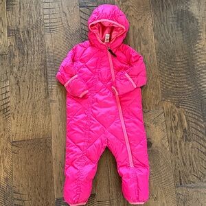 REI Toddler Girls Snowsuit puffer with fold over mittens